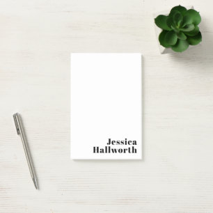 Retro modernes minimalistisches Namens- oder Gesch Post-it Klebezettel