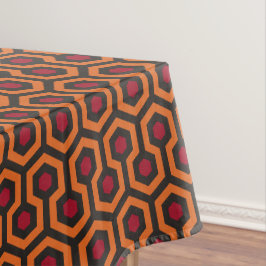 Retro modernes orange rotbraunes Hexagon-Muster Tischdecke