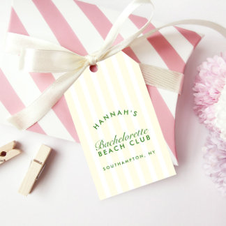 Retro Modernes Vintag-Gelb- und Grünbachelorett Geschenkanhänger