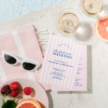 Retro Modernes Vintag rosa Bachelorette Wochenende