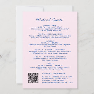 Retro Modernes Vintages QR-Code Bachelorette Weeke Einladung