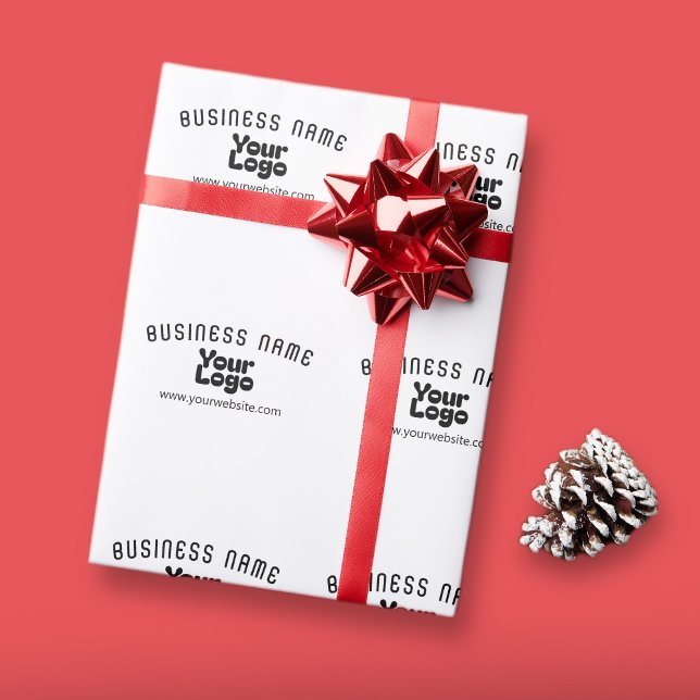 Retro-Modernes Weiß und Schwarz-Logo hochladen (ed Geschenkpapier (Von Creator hochgeladen)