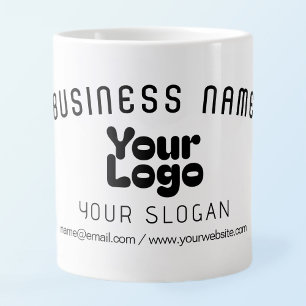 Retro-Modernes Weiß und Schwarz-Logo hochladen (ed Jumbo-Tasse