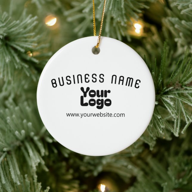 Retro-Modernes Weiß und Schwarz-Logo hochladen (ed Keramik Ornament (Baum)