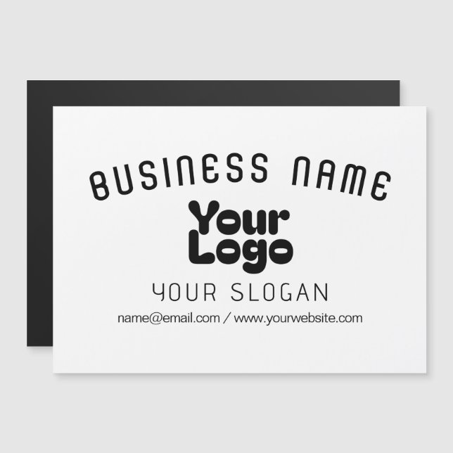 Retro-Modernes Weiß und Schwarz-Logo hochladen (ed Magnetkarte (Vorne/Hinten)