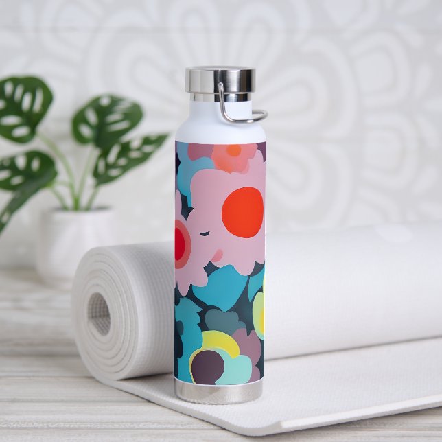 Retro-Modus-Blumen  Trinkflasche (Yoga)