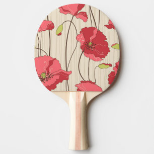 Retro-Mohnmuster Tischtennis Schläger