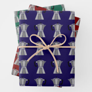 Retro-Moka-Kaffeemaschine Geschenkpapier Set