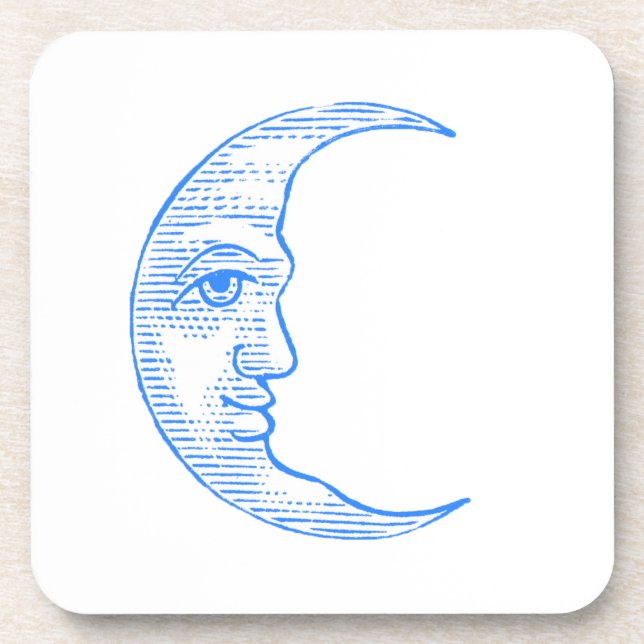 Retro Mond Getränkeuntersetzer (Vorderseite)