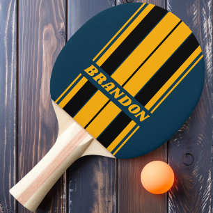 Retro mondbeschienene Flut Brett Streifen mit Name Tischtennis Schläger
