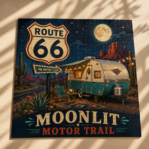 Retro Mondlicht-Camper Wüsten-Highway-Hobby Puzzle