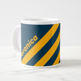 Retro Mondlicht Gezeiten Drei Streifen mit Namen Jumbo-Tasse