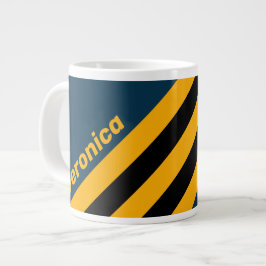 Retro Mondlicht-Gezeiten-Streifen mit Namen Jumbo-Tasse