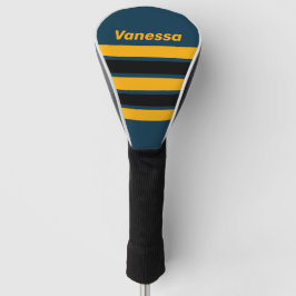 Retro Mondlichtgezeiten auf Streifen mit Namen Golf Headcover