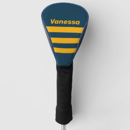 Retro Mondlichtgezeiten-Dreierstreifen mit Namen Golf Headcover