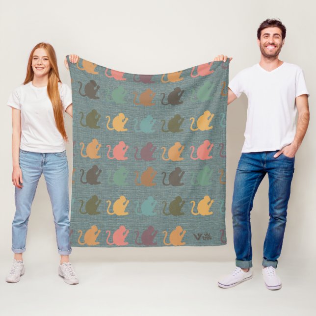 Retro Monkey Gift Blankon Vintager Affe Lover Fleecedecke (Beispiel)