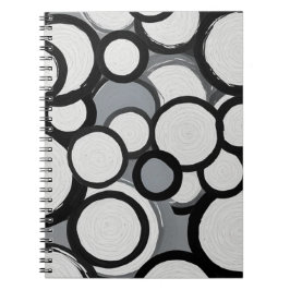 Retro Monochrome Circles-Notebook Notizblock