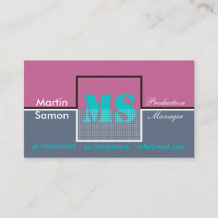 Retro Monogram Business Cards Visitenkarte