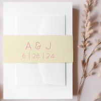 Retro Monogram Pastellgelb und rosa Hochzeit