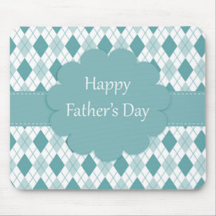 Retro Monogram Raute Muster grün und weiß Mousepad