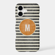 Retro-Monogram verwittert Schwarz-Weiß-Streifen
