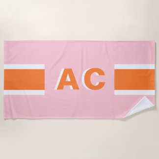 Retro-Monogramm Minimalist Junggesellinnen-Abschie Strandtuch