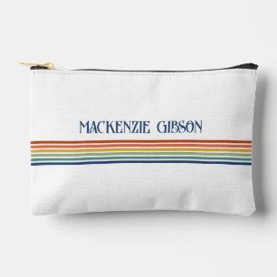 Retro-Monogramm-Minimalist-Streifen-Accessoire-Tas Zubehörtasche