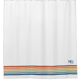 Retro-Monogramm-Minimalist-Streifen Duschvorhang