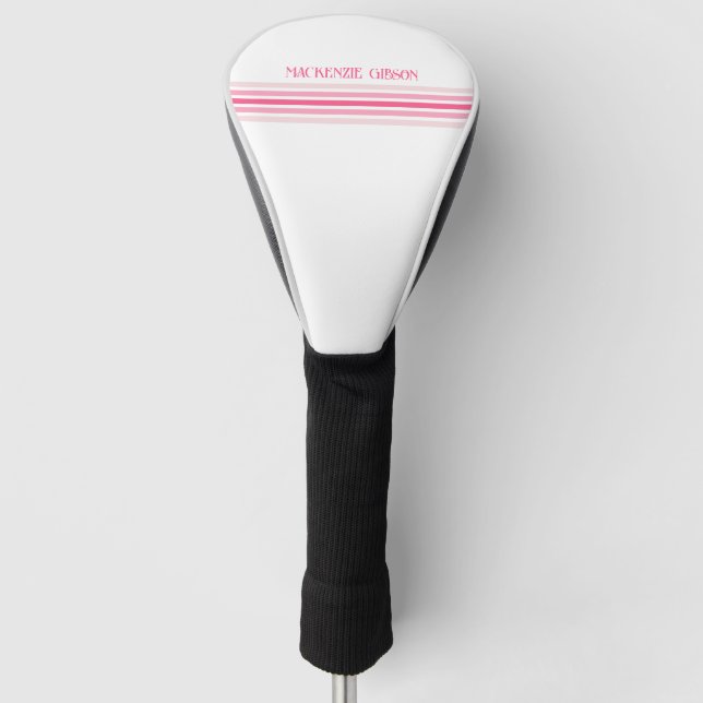 Retro-Monogramm-Minimalist-Streifen Golf Headcover (Vorderseite)