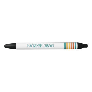 Retro-Monogramm-Minimalist-Streifen Kugelschreiber