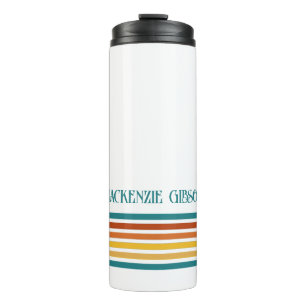 Retro-Monogramm-Minimalist-Streifen Thermosbecher