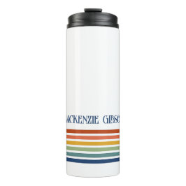 Retro-Monogramm-Minimalist-Streifen Thermosbecher