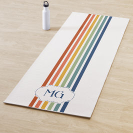 Retro-Monogramm-Minimalist-Streifen Yogamatte