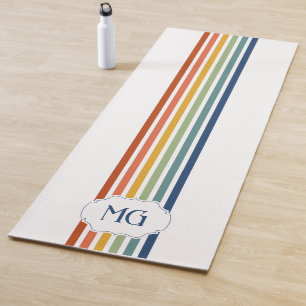 Retro-Monogramm-Minimalist-Streifen Yogamatte