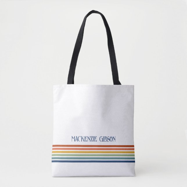 Retro-Monogramm-Minimalist-Stripes (Vorderseite)