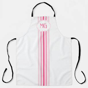 Retro-Monogramm Minimalistische Streifen Schürze
