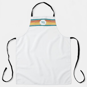 Retro-Monogramm Minimalistische Streifen Schürze