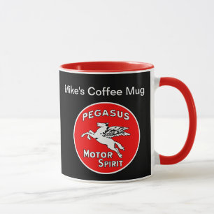 Retro Monogramm-Motorsport-Thema Tasse