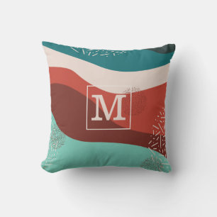 Retro-Monogramm-Personalisierter Throw-Pilz Kissen