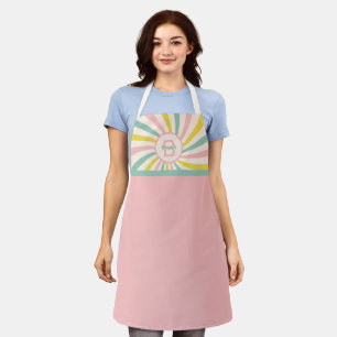 Retro-Monogramm, rosa Schürze