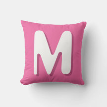 Retro Monogramm Rosa Weiß