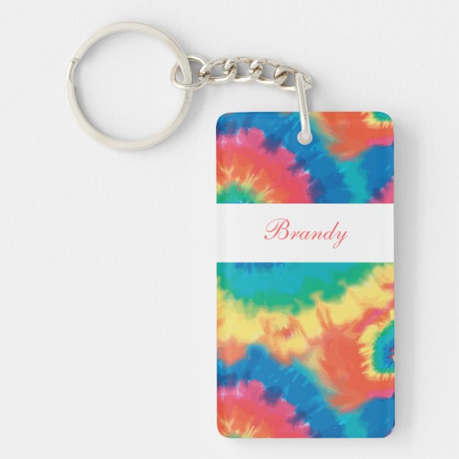 Retro Monogramm-Schlüsselanhänger Schlüsselanhänger (Vorderseite)