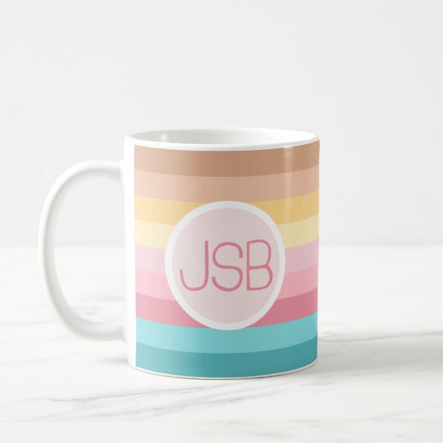 Retro-Monogramm-Tasse der 70er Jahre Kaffeetasse (Links)