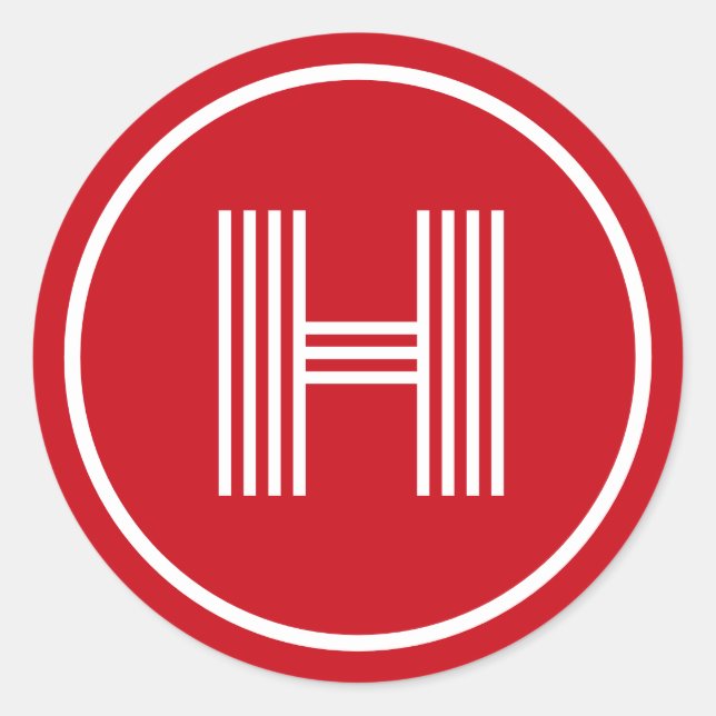 Retro Monogramm Venezianisch Runder Aufkleber (Vorderseite)