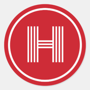 Retro Monogramm Venezianisch Runder Aufkleber