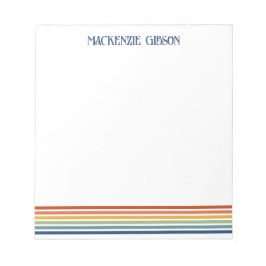 Retro monogrammierte minimalistische Streifen Notizblock
