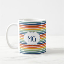 Retro monogrammiertes minimalistisches Streifenmus