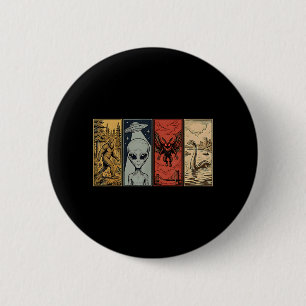 Retro-Monster Loch Ness Mothman Bigfoot Alien Button