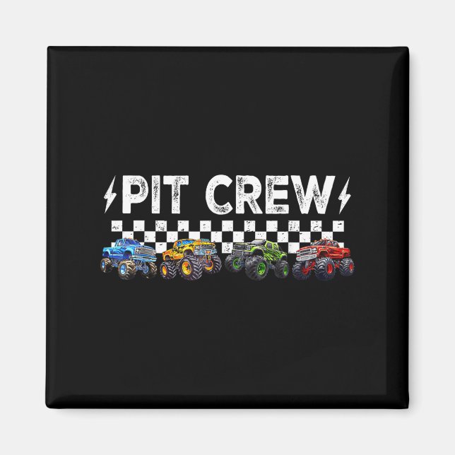Retro Monster Truck Family T Crew Matching Birthda Magnet (Vorne)