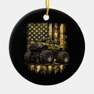 Retro-Monster-Trucks Vintage-Monster-Truck USA Ame Keramik Ornament